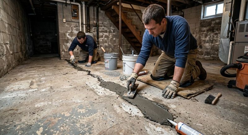 Cracked Basement Floor Repair
